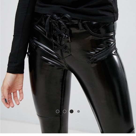 Blank NYC Pants - Blank NYC | Vinyl Pants w/ Lace Up Front